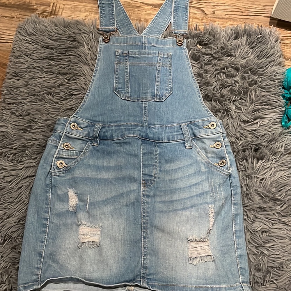 Wax jeans overall skirt/dress. size S.